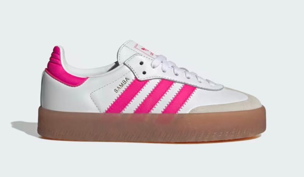 NEW ADIDAS ORIGINALS SAMBAE J Kids's 4 White/Pink JP9532
